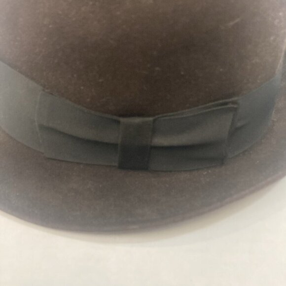 Vintage Richman Steins Fedora Hat Brown 7 3/8 Inch Velour Bow 11856 - Picture 9 of 14